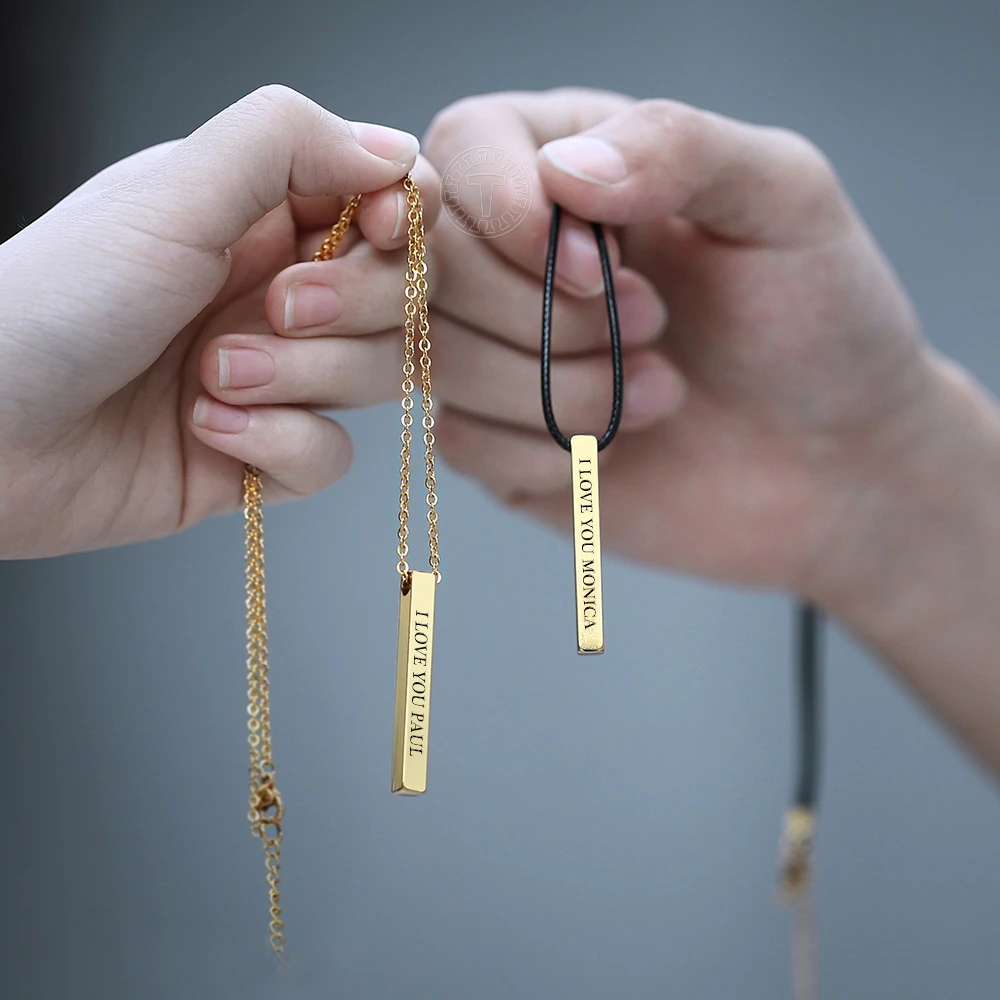 Фото Персонализированное ожерелье с вертикальным именем для женщин и - купить