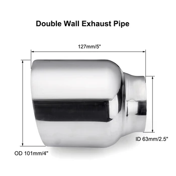 New Universal Car Exhaust Tip Auto Tail Pipe Muffler Dual Wall Angle Cut Outlet Nozzle 60mm Inlet 100mm Outlet
New Universal Car Exhaust Tip Auto Tail Pipe Muffler Dual Wall Angle Cut Outlet Nozzle 60mm Inlet 100mm Outlet