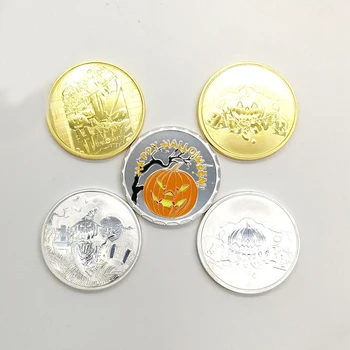 Halloween Coin 2019 Silver Plated Metal Commemorative Coins With Luminous Magic Scarecrow Coin 
Halloween Coin 2019 Silver Plated Metal Commemorative Coins With Luminous Magic Scarecrow Coin