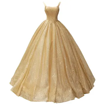 High-End Straps Sleeveless Backless Prom Party Gown Glitter Tulle Floor Length Ruffle Lace Up Sweep Train Evening Formal Dress 
High-End Straps Sleeveless Backless Prom Party Gown Glitter Tulle Floor Length Ruffle Lace Up Sweep Train Evening Formal Dress