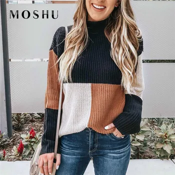 Hit Color Sweater Women 2020 Spring Autumn Casual Pullover Female Stand Collar Cashmere Knitted Ladies Thin Sweater Tricot Femme
Hit Color Sweater Women 2020 Spring Autumn Casual Pullover Female Stand Collar Cashmere Knitted Ladies Thin Sweater Tricot Femme