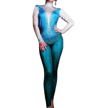 Long Sleeve Inlaid Shining Diamonds Nude Blue Patchwork Women Jumpsuits Skinny Stretch Romper Birthday Party Nightclub Outfit
Long Sleeve Inlaid Shining Diamonds Nude Blue Patchwork Women Jumpsuits Skinny Stretch Romper Birthday Party Nightclub Outfit