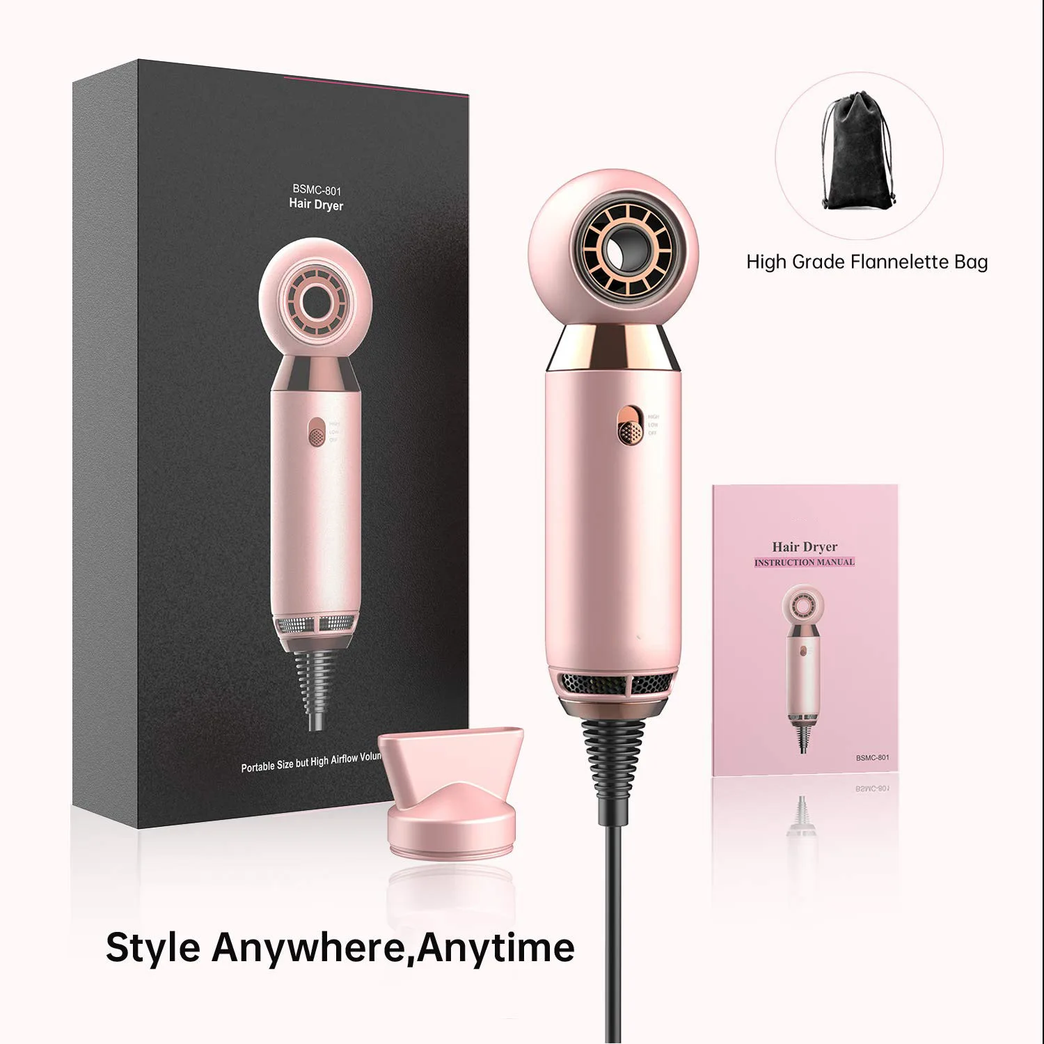 Professional Hair Dryer Hot/cold Air Hairdryer Brush for Hair Care Styling DC Blow Dryer Household Top Grade Mini Portable
Professional Hair Dryer Hot/cold Air Hairdryer Brush for Hair Care Styling DC Blow Dryer Household Top Grade Mini Portable