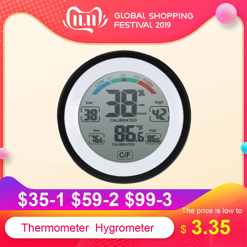 Portable KKMOON °C/°F Digital Thermometer Hygrometer With LCD Screen Temperature Humidity Meter Controller as Weather Station
Portable KKMOON °C/°F Digital Thermometer Hygrometer With LCD Screen Temperature Humidity Meter Controller as Weather Station