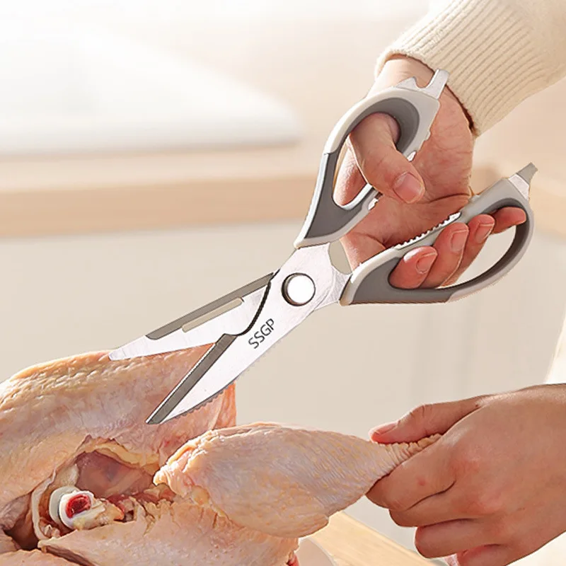 SsGP Kitchen Scissors Multi-functional Seafood Scissors Splittable Chicken Bone Scissors Easy to Cleaning Cooked Kitchen Supplie
SsGP Kitchen Scissors Multi-functional Seafood Scissors Splittable Chicken Bone Scissors Easy to Cleaning Cooked Kitchen Supplie