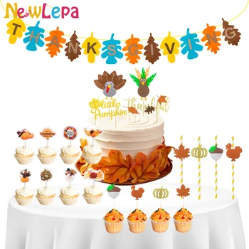 Newlepa Thanksgiving Maple Leaf Banner Non-woven Turkey Thanksful Cake Topper Party Decoration
Newlepa Thanksgiving Maple Leaf Banner Non-woven Turkey Thanksful Cake Topper Party Decoration