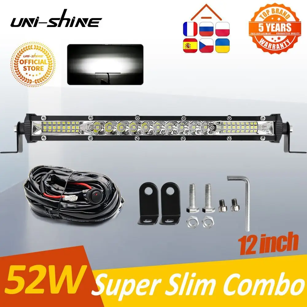 UNI-SHINE 12" Led Work Light 54W Combo Led Beams Light Bar DRL Auto Offroad Driving Light For Lada ATV 4X4 12V 24V Car Retrofit
UNI-SHINE 12" Led Work Light 54W Combo Led Beams Light Bar DRL Auto Offroad Driving Light For Lada ATV 4X4 12V 24V Car Retrofit