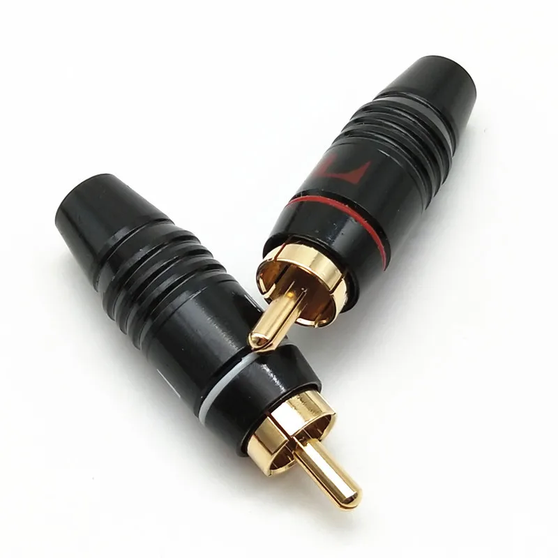 

Nakamichi welding copper Gold Plated RCA Male plug Connector adapter for AV Audio Vidio Wire Connector plug Wire diameter 6.4MM