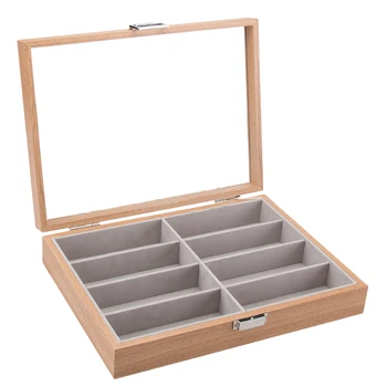 8 Slot Wooden Eyeglass Box Sunglass Storage Container Inner Felt Pad Glasses Display Case Transparent Glass Window
8 Slot Wooden Eyeglass Box Sunglass Storage Container Inner Felt Pad Glasses Display Case Transparent Glass Window