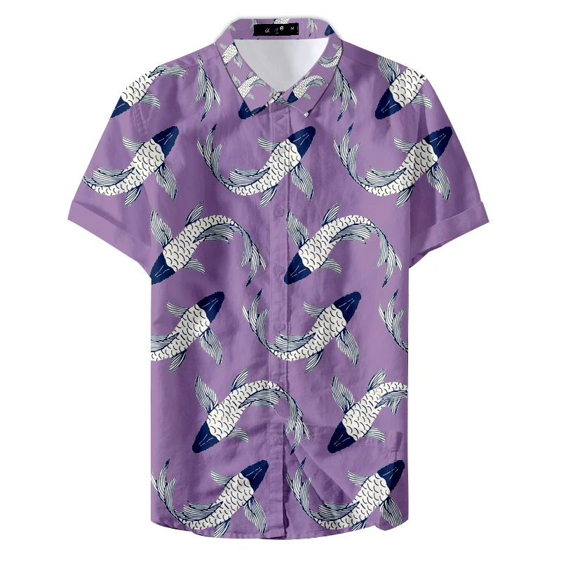 Летняя туристическая мужская пляжная Повседневная рубашка с красочным принтом