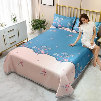 Summer Bed Sheet Pillowcase Set Cool Ice Silk Bed Mat Plain Viscose Fiber Mat Kit King Size 230X250cm Washable Folding Mattress
Summer Bed Sheet Pillowcase Set Cool Ice Silk Bed Mat Plain Viscose Fiber Mat Kit King Size 230X250cm Washable Folding Mattress