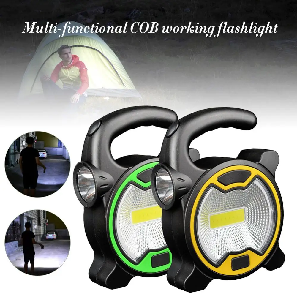 COB LED Work Light 2 Lighting Modes Outdoor Flashlight Battery Powered Camping Light with Handle
COB LED Work Light 2 Lighting Modes Outdoor Flashlight Battery Powered Camping Light with Handle