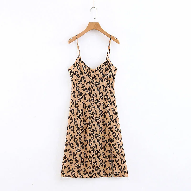 2019 Western Style Spring And Summer WOMEN'S Dress New Style Leopord Pattern Printed Slit-Hem Strap Dress
2019 Western Style Spring And Summer WOMEN'S Dress New Style Leopord Pattern Printed Slit-Hem Strap Dress