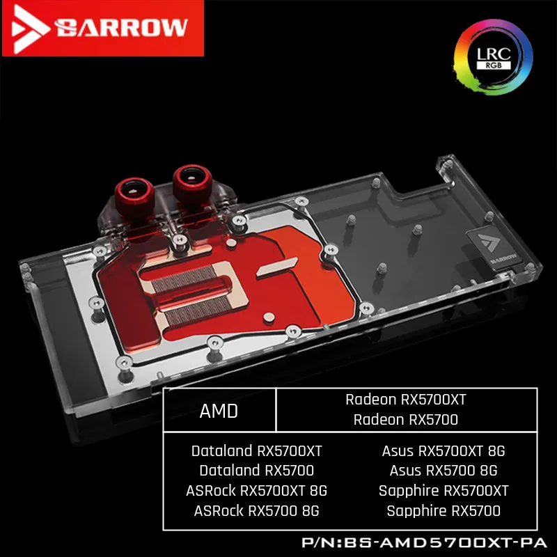 Barrow BS-AMD5700XT-PA, Full Cover Graphics Card Water Cooling Blocks,For AMD Founder Edition Radeon RX5700XT/RX5700
Barrow BS-AMD5700XT-PA, Full Cover Graphics Card Water Cooling Blocks,For AMD Founder Edition Radeon RX5700XT/RX5700