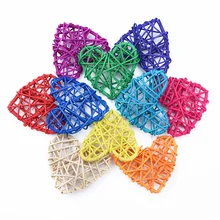 5 pçs 7 cm artificial palha amor casamento decorativo flor grinalda decoração de natal casa bola rattan diy cortina pendurado acessórios(China)
