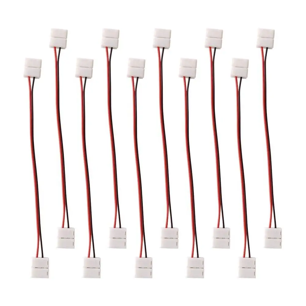 5 шт. 10 мм PCB FPC 2-концевой разъем с кабелем для одного цвета SMD5050/5630 Светодиодная