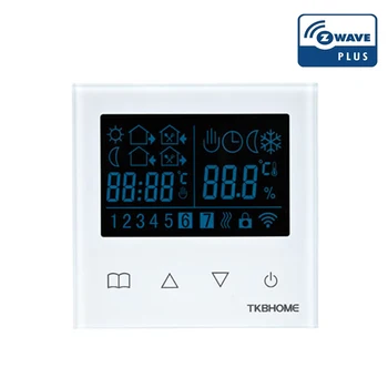 Z-Wave plus enabled programming thermostat Heating with LCD touch screen for electric heating or water boiler heating
Z-Wave plus enabled programming thermostat Heating with LCD touch screen for electric heating or water boiler heating