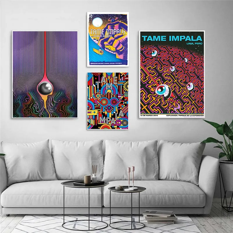 New Tame Impala Psychedelic Poster and Prints Rock Music Band Tour Art Canvas Paintings Wall Pictures for Living Room Home Decor
New Tame Impala Psychedelic Poster and Prints Rock Music Band Tour Art Canvas Paintings Wall Pictures for Living Room Home Decor