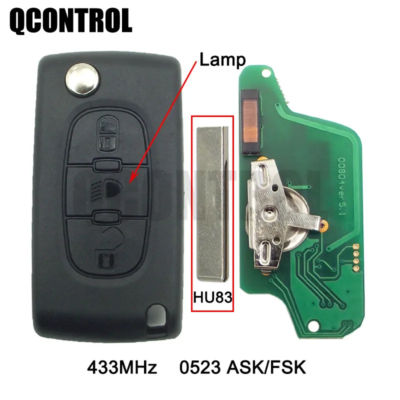 QCONTROL Автомобильный Дистанционный ключ для PEUGEOT Car Partner 807 407 308 307 207 CC SW Expert брелок