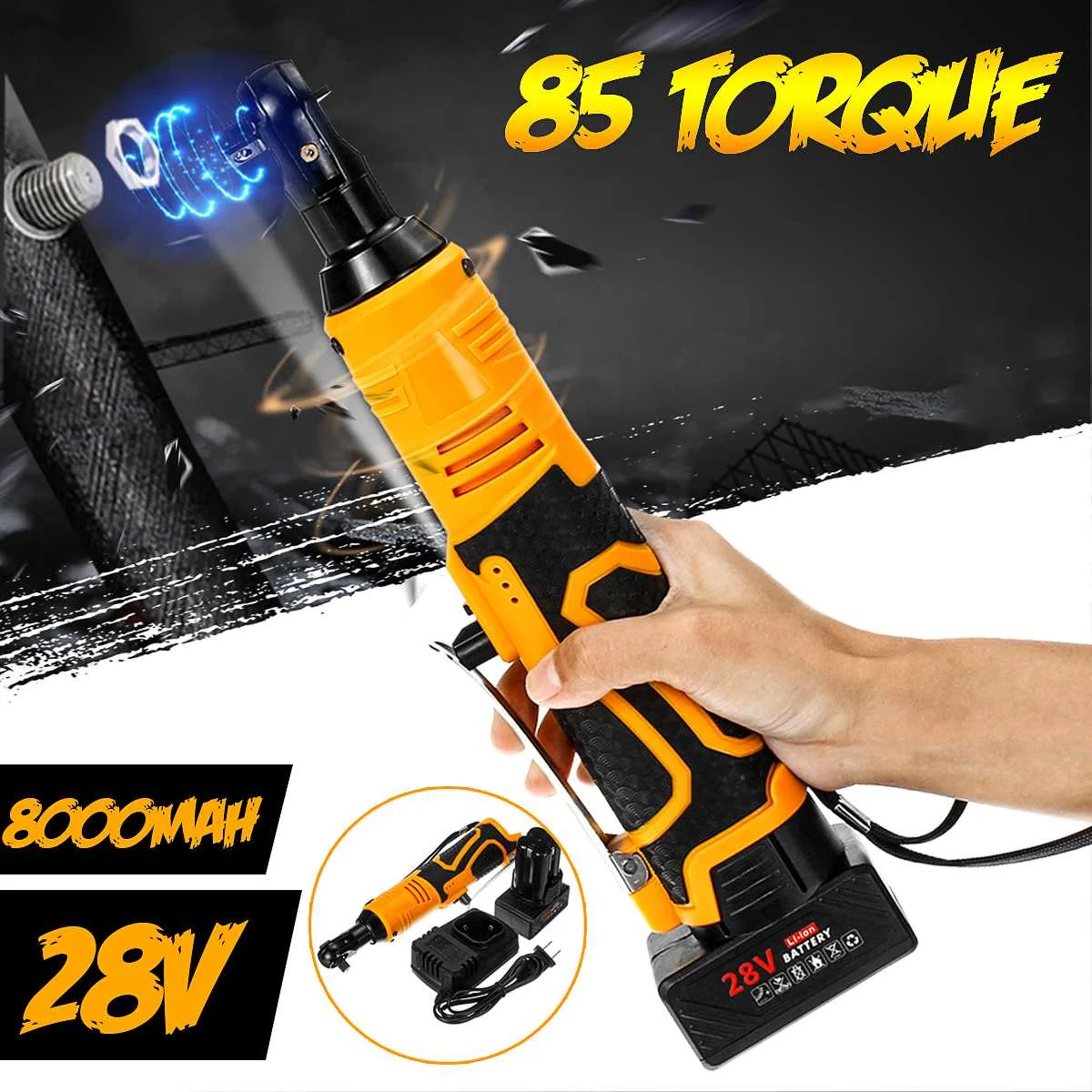 18V Electric Wrench Kit 3/8 Cordless Ratchet Wrench Rechargeable Scaffolding 85N.m Torque Ratchet with LED Working
18V Electric Wrench Kit 3/8 Cordless Ratchet Wrench Rechargeable Scaffolding 85N.m Torque Ratchet with LED Working