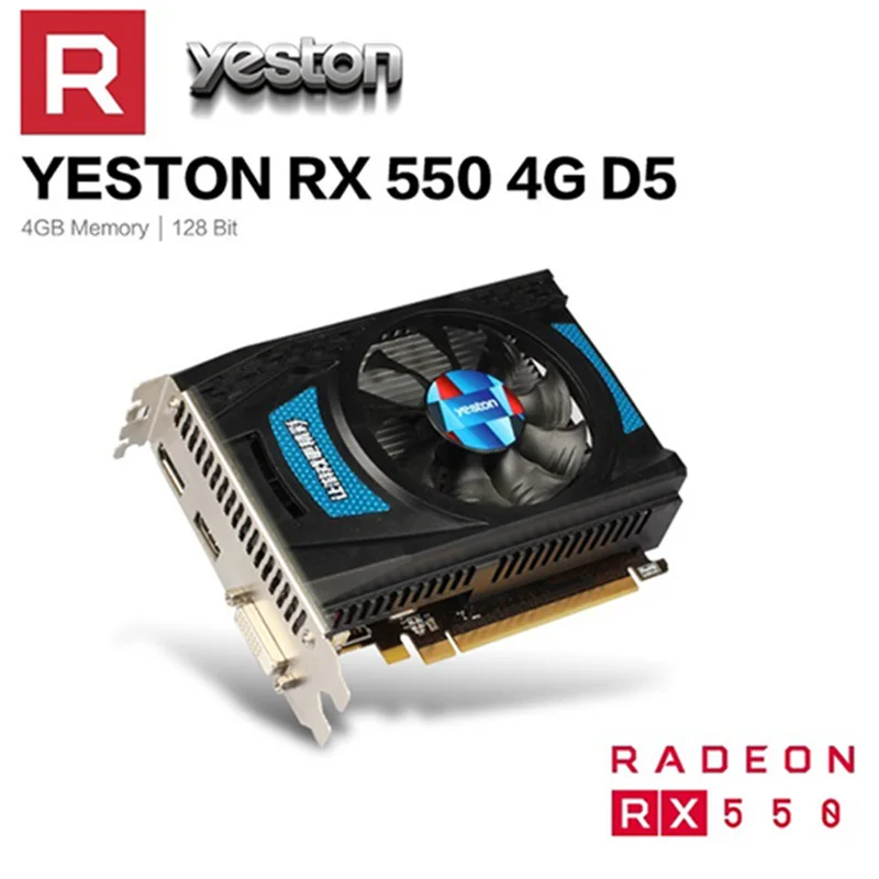 Yeston RX550--4G D5 Graphics Cards Radeon Chill 4GB Memory GDDR5 128Bit 6000MHz DP1.4HDR+HDMI2.0b+DVI-D Small Size GPU
Yeston RX550--4G D5 Graphics Cards Radeon Chill 4GB Memory GDDR5 128Bit 6000MHz DP1.4HDR+HDMI2.0b+DVI-D Small Size GPU