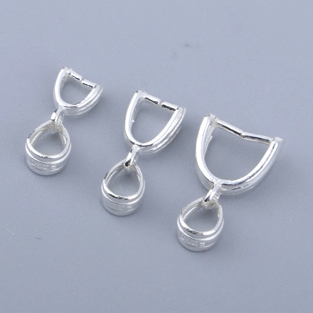 5pcs Sterling Silver Clasp Pinch Clip Bail Pendant Connector Jewelry Making 5pcs Sterling Silver Clasp Pinch Clip Bail Pendant Connector Jewelry Making
