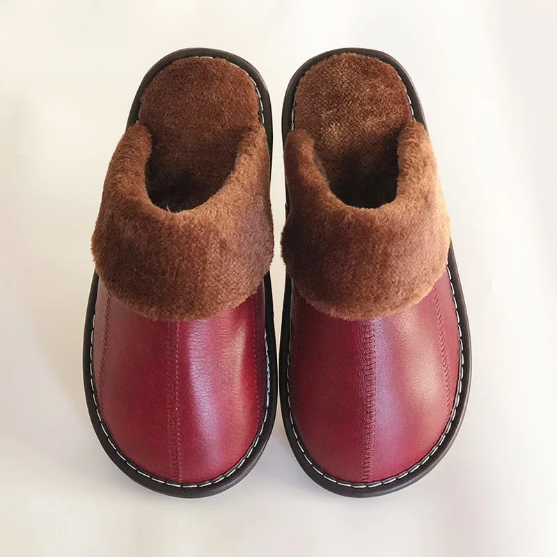 Simple Comfortable Winter Full-grain Leather Household Hide Substance Slipper Family of Three Solid Color Closed-toe Slippers
Simple Comfortable Winter Full-grain Leather Household Hide Substance Slipper Family of Three Solid Color Closed-toe Slippers