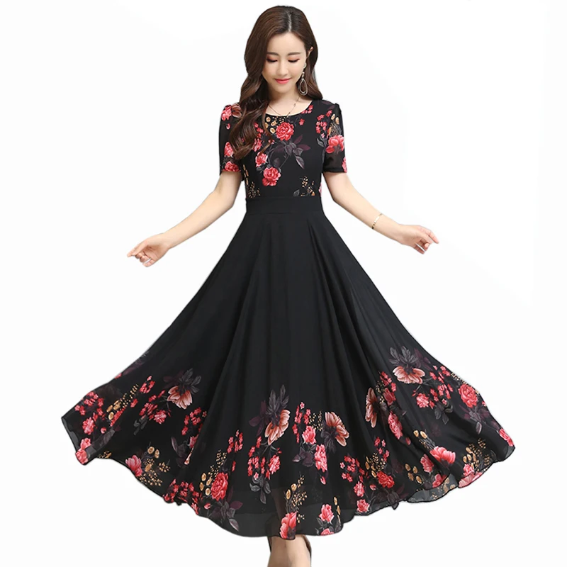 Womens 2021 Summer Chiffon Floral Long Dress Elegant Dresses fashion Short sleeve Printing Dress women
Womens 2021 Summer Chiffon Floral Long Dress Elegant Dresses fashion Short sleeve Printing Dress women