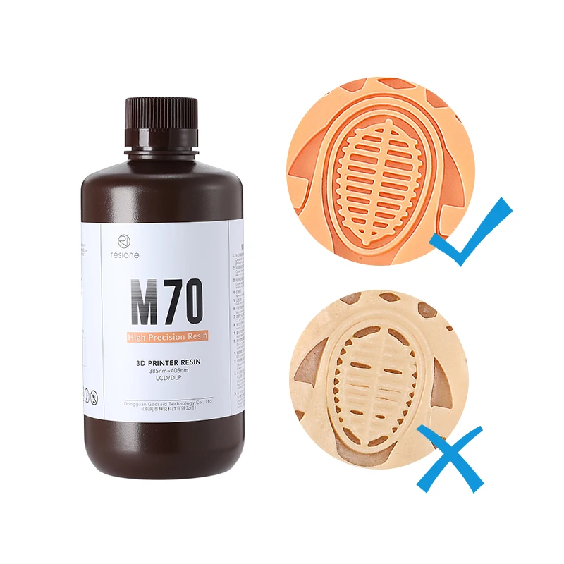 Resione M70 1kg Little Smell 3d Printer Resin For Elegoo Anycubic SLA DLP LCD 405nm UV Resin 3D Printer
Resione M70 1kg Little Smell 3d Printer Resin For Elegoo Anycubic SLA DLP LCD 405nm UV Resin 3D Printer