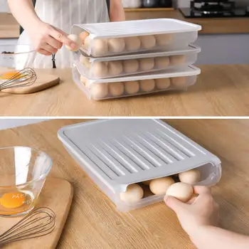 3-row Crisper Plastic Egg Container Case Kitchen Refrigerator Clear Stacked Auto Scrolling Egg Holder Fresh Storage Box Rack
3-row Crisper Plastic Egg Container Case Kitchen Refrigerator Clear Stacked Auto Scrolling Egg Holder Fresh Storage Box Rack