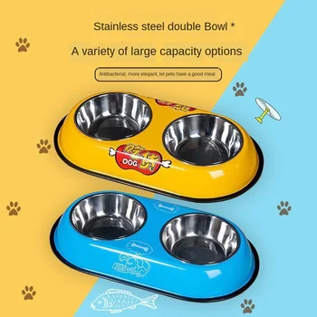 Double Pet Bowls Dog Food Water Feeder Stainless Steel Pet Drinking Dish Feeder Cat Puppy Feeding Supplies Small Dog Accessories
Double Pet Bowls Dog Food Water Feeder Stainless Steel Pet Drinking Dish Feeder Cat Puppy Feeding Supplies Small Dog Accessories