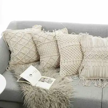 Cushion Covers 100% Cotton Linen Macrame Hand-woven Thread Pillow Covers Geometry Bohemia Style Pillowcase Home Decor ZM713
Cushion Covers 100% Cotton Linen Macrame Hand-woven Thread Pillow Covers Geometry Bohemia Style Pillowcase Home Decor ZM713