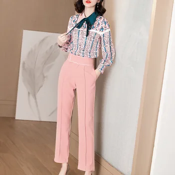 2020 Early Spring New Fashion Contrast Floral Printed Chiffon Shirt Tops + Straight Pink Pants Set Women Two Piece Outfits
2020 Early Spring New Fashion Contrast Floral Printed Chiffon Shirt Tops + Straight Pink Pants Set Women Two Piece Outfits