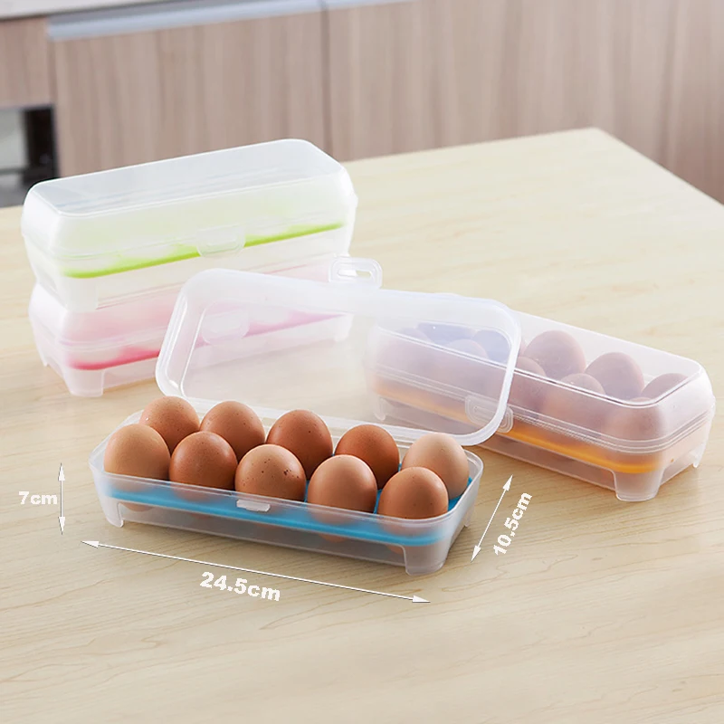 Kitchen Supplies 10 Grid Transparent Egg Refrigerator Storage Box Portable Outdoor Anti-collision Plastic Egg Box Food Container
Kitchen Supplies 10 Grid Transparent Egg Refrigerator Storage Box Portable Outdoor Anti-collision Plastic Egg Box Food Container