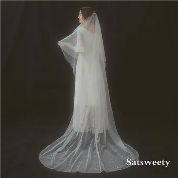 Beautiful Long Pearl Veil One Layer 3M Bridal Veil Cathedral 3 Meters Ivory Wedding Veil with Pearls Bride Accessories
Beautiful Long Pearl Veil One Layer 3M Bridal Veil Cathedral 3 Meters Ivory Wedding Veil with Pearls Bride Accessories