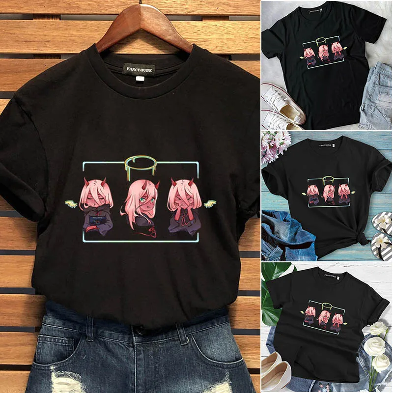 Darling In The Franxx T Shirts Zero Two Waifu Funny Short Sleeves Anime Manga Tees Clothing Pure Cotton Normal T-Shirts
Darling In The Franxx T Shirts Zero Two Waifu Funny Short Sleeves Anime Manga Tees Clothing Pure Cotton Normal T-Shirts