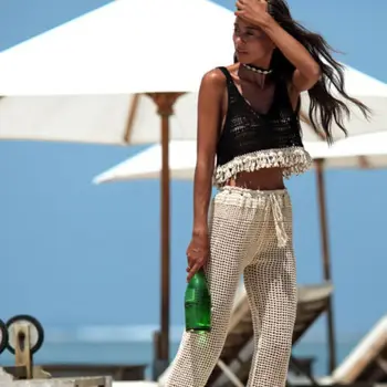 See-through Fashion Womens Sexy V Neck Tank Tops Woman Sleeveless Hollow Out Crop Top Crochet Knit Beach Vest Female Streetwear
See-through Fashion Womens Sexy V Neck Tank Tops Woman Sleeveless Hollow Out Crop Top Crochet Knit Beach Vest Female Streetwear