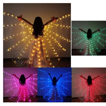 Large Iridescent LED Isis Wing Glow Light Up Belly Dance Costume with Sticks Stage show dance props wings Flat Length 145cm
Large Iridescent LED Isis Wing Glow Light Up Belly Dance Costume with Sticks Stage show dance props wings Flat Length 145cm
