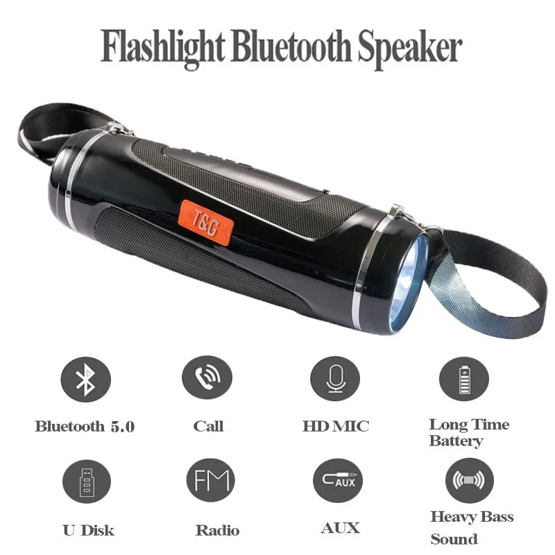 Wireless Speakers Bluetooth Flashlight Bass Outdoor Column Loudspeaker Waterproof FM Radio 5.0 Portable Soundbar
Wireless Speakers Bluetooth Flashlight Bass Outdoor Column Loudspeaker Waterproof FM Radio 5.0 Portable Soundbar