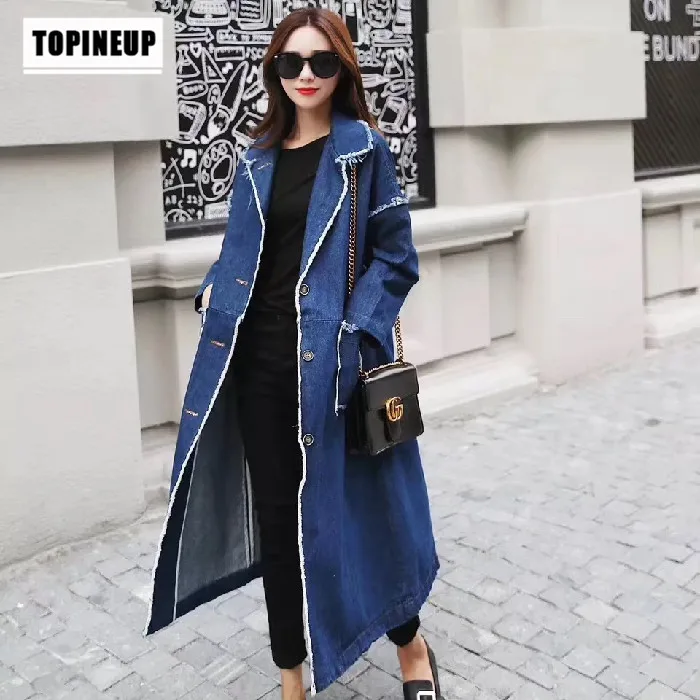 Temperament Blue Loose Medium and Long Coat Single-breasted Chic Design Casual Woman Cloth New Spring Autum Fashion Windbreaker
Temperament Blue Loose Medium and Long Coat Single-breasted Chic Design Casual Woman Cloth New Spring Autum Fashion Windbreaker