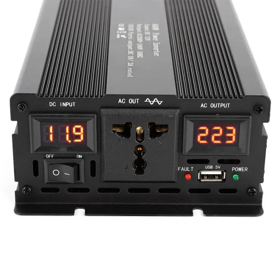 Generic 600W Car Power Voltage Inverter Converter Transformer Pure Sine 12V To 200240V Car