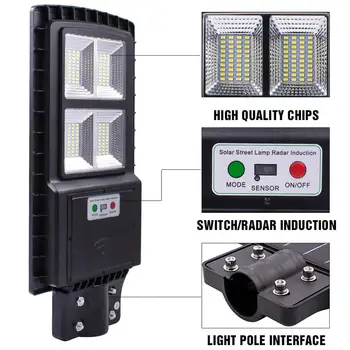 90W 160LED Outdoor IP65 Waterproof Light Solar Sensor Street Light with Remote Control and Radar Sensor
90W 160LED Outdoor IP65 Waterproof Light Solar Sensor Street Light with Remote Control and Radar Sensor