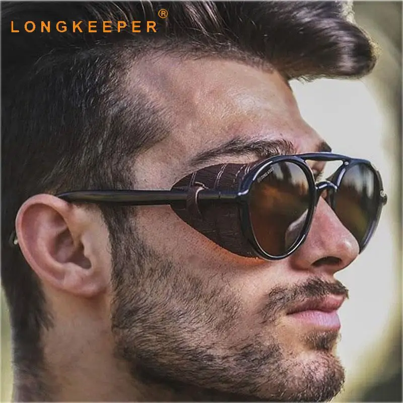 Vintage Steampunk Round Sunglasses Men Women Classic Leather Side Shield Sun Glasses Male Cool Punk Glasses UV400 Black oculos
Vintage Steampunk Round Sunglasses Men Women Classic Leather Side Shield Sun Glasses Male Cool Punk Glasses UV400 Black oculos