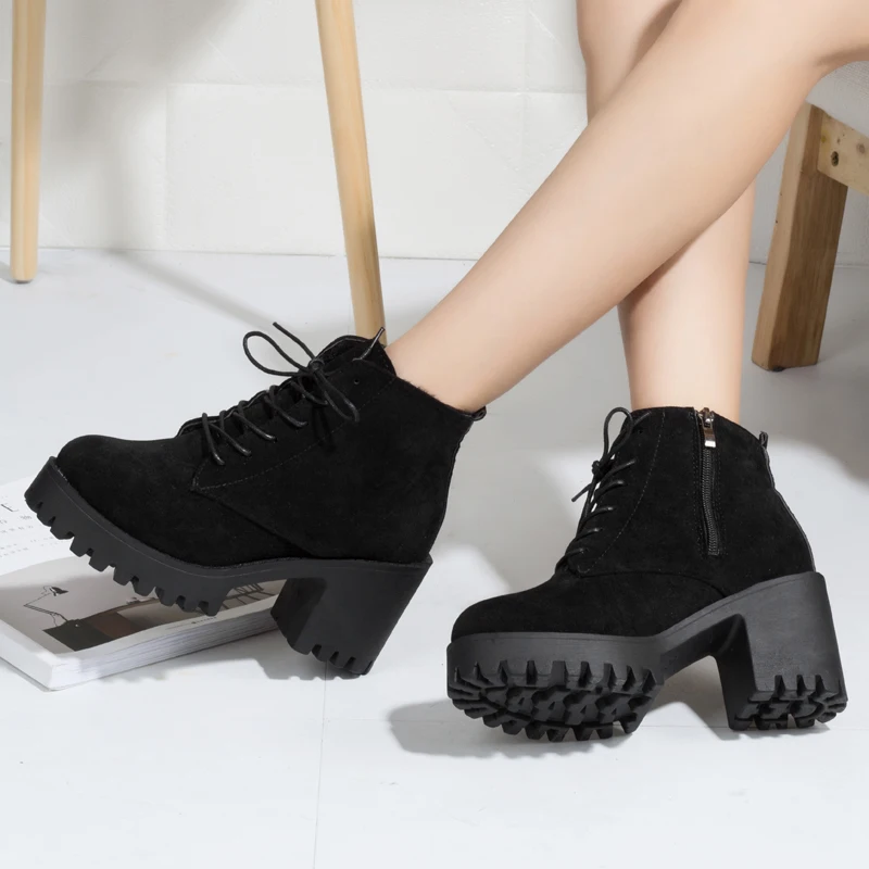 Lace Up Winter Shoes Women Bootee Woman 2019 Women's Rubber Boots Booties Ladies Low Heels booties Round Toe Luxury Designer
Lace Up Winter Shoes Women Bootee Woman 2019 Women's Rubber Boots Booties Ladies Low Heels booties Round Toe Luxury Designer