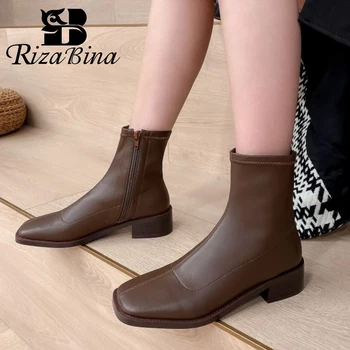 RIZABINA 2020 New Women Square Toe Ankle Boots Stretch Fabric Zipper Thick Heel Solid Color Ladies Footwear Female Size 33-40
RIZABINA 2020 New Women Square Toe Ankle Boots Stretch Fabric Zipper Thick Heel Solid Color Ladies Footwear Female Size 33-40