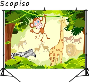 Scopiso Safari Birthday Party Jungle Animals Baby Cartoon Poster Photo Backdrops Photographic Backgrounds Photo Studio Prop
Scopiso Safari Birthday Party Jungle Animals Baby Cartoon Poster Photo Backdrops Photographic Backgrounds Photo Studio Prop