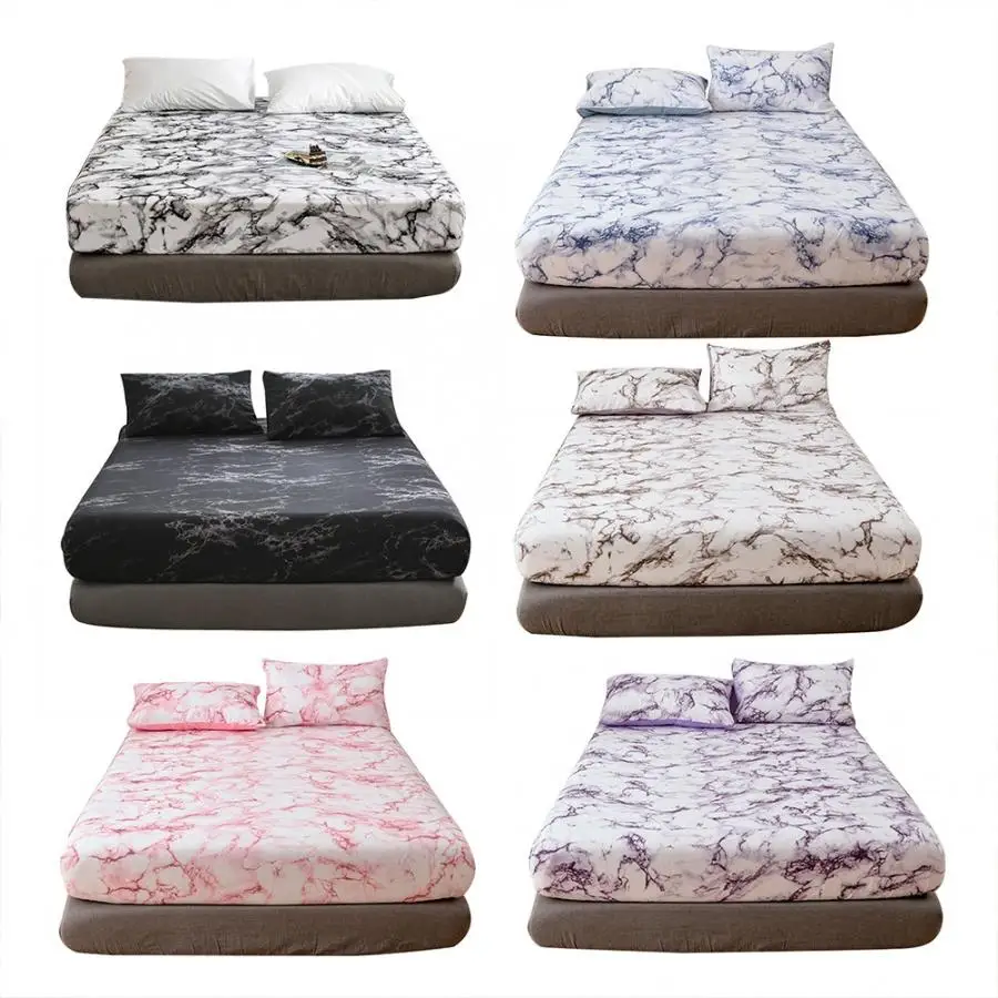 100%Polyester Fashionable Marbled Printed Fitted Sheet Mattress Cover Four Corners With Elastic Band Bed Sheet
100%Polyester Fashionable Marbled Printed Fitted Sheet Mattress Cover Four Corners With Elastic Band Bed Sheet