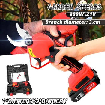 21V 900W Rechargeable Electric Pruning Scissors Pruning Shears Garden Pruner Secateur Branch Cutter Cutting Tool w/ 2x Battery
21V 900W Rechargeable Electric Pruning Scissors Pruning Shears Garden Pruner Secateur Branch Cutter Cutting Tool w/ 2x Battery