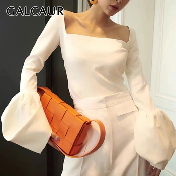 GALCAUR Casual Slim T-shirts For Women Square Collar Lantern Long Sleeve Elegant Shirts Female Fashion 2020 Spring Clothes New
GALCAUR Casual Slim T-shirts For Women Square Collar Lantern Long Sleeve Elegant Shirts Female Fashion 2020 Spring Clothes New