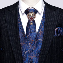 Barry.Wang Blue Floral Waistcoat for Men Slim Suit Vest Silk Vest Necktie Set Handkerchief Cufflinks Formal Vest for Business
Barry.Wang Blue Floral Waistcoat for Men Slim Suit Vest Silk Vest Necktie Set Handkerchief Cufflinks Formal Vest for Business